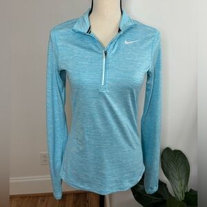 Nike dri-fit women’s light blue quarter zip gym running pullover size xs